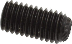 Unbrako - M10, 20mm OAL, Knurled Cup Point Set Screw - Grade 45H Alloy Steel, 5mm Key - Benchmark Tooling