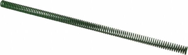 Associated Spring Raymond - 12.5mm Hole Diam, 6.3mm Rod Diam, 12" Free Length, Green Die Spring - 175 N Max Deflection, 125mm Max Deflection, Light Duty, Chromium Alloy Steel - Benchmark Tooling