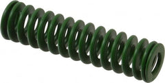 Associated Spring Raymond - 20mm Hole Diam, 10mm Rod Diam, 3" Free Length, Green Die Spring - 480 N Max Deflection, 30mm Max Deflection, Light Duty, Chromium Alloy Steel - Benchmark Tooling