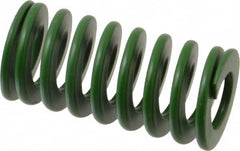 Associated Spring Raymond - 25mm Hole Diam, 12.5mm Rod Diam, 2" Free Length, Green Die Spring - 880 N Max Deflection, 20mm Max Deflection, Light Duty, Chromium Alloy Steel - Benchmark Tooling