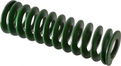 Associated Spring Raymond - 32mm Hole Diam, 16mm Rod Diam, 4" Free Length, Green Die Spring - 1312 N Max Deflection, 41mm Max Deflection, Light Duty, Chromium Alloy Steel - Benchmark Tooling