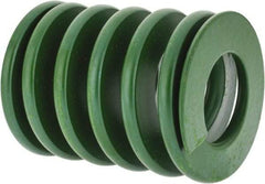 Associated Spring Raymond - 50mm Hole Diam, 25mm Rod Diam, 2-1/2" Free Length, Green Die Spring - 3900 N Max Deflection, 25mm Max Deflection, Light Duty, Chromium Alloy Steel - Benchmark Tooling