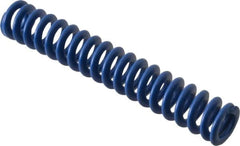 Associated Spring Raymond - 12.5mm Hole Diam, 6.3mm Rod Diam, 3" Free Length, Blue Die Spring - 294.8 N Max Deflection, 28.9mm Max Deflection, Medium Duty, Chromium Alloy Steel - Benchmark Tooling