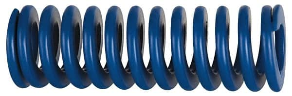 Associated Spring Raymond - 50mm Hole Diam, 25mm Rod Diam, 5" Free Length, Blue Die Spring - 4656 N Max Deflection, 48mm Max Deflection, Medium Duty, Chromium Alloy Steel - Benchmark Tooling