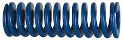 Associated Spring Raymond - 50mm Hole Diam, 25mm Rod Diam, 5-1/2" Free Length, Blue Die Spring - 4524 N Max Deflection, 52mm Max Deflection, Medium Duty, Chromium Alloy Steel - Benchmark Tooling