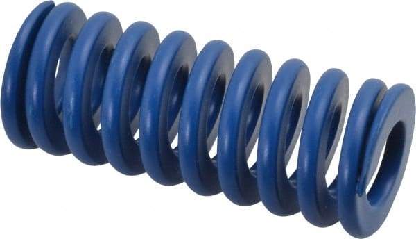 Associated Spring Raymond - 32mm Hole Diam, 16mm Rod Diam, 3" Free Length, Blue Die Spring - 2254 N Max Deflection, 28mm Max Deflection, Medium Duty, Chromium Alloy Steel - Benchmark Tooling