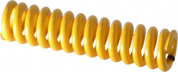 Associated Spring Raymond - 12.5mm Hole Diam, 6.3mm Rod Diam, 2" Free Length, Yellow Die Spring - Benchmark Tooling