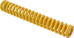 Associated Spring Raymond - 16mm Hole Diam, 8mm Rod Diam, 4" Free Length, Yellow Die Spring - 665.6 N Max Deflection, 26mm Max Deflection, Extra Strong, Chromium Alloy Steel - Benchmark Tooling