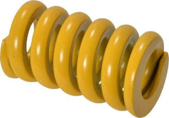 Associated Spring Raymond - 25mm Hole Diam, 12.5mm Rod Diam, 1-3/4" Free Length, Yellow Die Spring - 2684 N Max Deflection, 11mm Max Deflection, Extra Strong, Chromium Alloy Steel - Benchmark Tooling