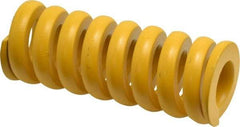 Associated Spring Raymond - 40mm Hole Diam, 20mm Rod Diam, 4-1/2" Free Length, Yellow Die Spring - 7306 N Max Deflection, 26mm Max Deflection, Extra Strong, Chromium Alloy Steel - Benchmark Tooling