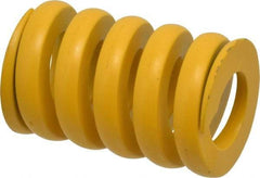 Associated Spring Raymond - 50mm Hole Diam, 25mm Rod Diam, 3-1/2" Free Length, Yellow Die Spring - 10868 N Max Deflection, 19mm Max Deflection, Extra Strong, Chromium Alloy Steel - Benchmark Tooling