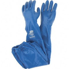 North - Chemical Resistant Gloves - NITRIKNIT SZ7 BLU 1PR NITRI-KNIT NITRILE GLOVE - Benchmark Tooling