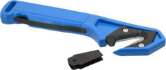 ICT - Fixed Safety Cutter - 1-3/4" Blade, Blue & Black ABS Handle, 2 Blades Included - Benchmark Tooling