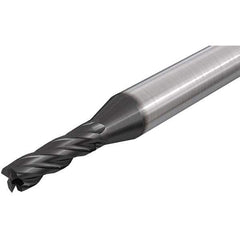 Iscar - 4.5mm, 11mm LOC, 6mm Shank Diam, 50mm OAL, 4 Flute, Solid Carbide Square End Mill - Single End, TiAlN Finish, Spiral Flute, 30° Helix, Right Hand Cut, Right Hand Flute - Benchmark Tooling