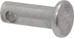 Made in USA - 3/16" Pin Diam, 1/2" OAL, Standard Clevis Pin - 3/32" Hole, 13/32" Usable Length, Uncoated Stainless Steel - Benchmark Tooling