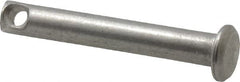 Made in USA - 3/16" Pin Diam, 1-1/4" OAL, Standard Clevis Pin - 3/32" Hole, 1-5/32" Usable Length, Uncoated Stainless Steel - Benchmark Tooling