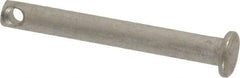 Made in USA - 3/16" Pin Diam, 1-1/2" OAL, Standard Clevis Pin - 3/32" Hole, 1-13/32" Usable Length, Uncoated Stainless Steel - Benchmark Tooling