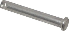 Made in USA - 1/4" Pin Diam, 1-3/4" OAL, Standard Clevis Pin - 3/32" Hole, 1-21/32" Usable Length, Uncoated Stainless Steel - Benchmark Tooling