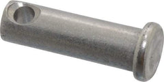 Made in USA - 5/16" Pin Diam, 1" OAL, Standard Clevis Pin - 9/64" Hole, 55/64" Usable Length, Uncoated Stainless Steel - Benchmark Tooling