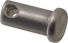 Made in USA - 3/8" Pin Diam, 3/4" OAL, Standard Clevis Pin - 5/32" Hole, 19/32" Usable Length, Uncoated Stainless Steel - Benchmark Tooling