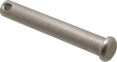 Made in USA - 3/8" Pin Diam, 2-1/2" OAL, Standard Clevis Pin - 5/32" Hole, 2-11/32" Usable Length, Uncoated Stainless Steel - Benchmark Tooling