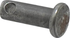 Made in USA - 3/16" Pin Diam, 1/2" OAL, Standard Clevis Pin - 3/32" Hole, 13/32" Usable Length, Uncoated Steel - Benchmark Tooling