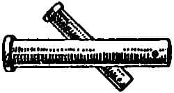 Made in USA - 7/16" Pin Diam, 3" OAL, Standard Clevis Pin - 5/32" Hole, 2-27/32" Usable Length, Zinc-Plated Steel - Benchmark Tooling