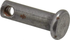 Made in USA - 3/16" Pin Diam, 19/32" OAL, Standard Clevis Pin - 3/32" Hole, 1/2" Usable Length, Uncoated Steel - Benchmark Tooling