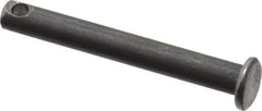 Made in USA - 3/16" Pin Diam, 1-1/2" OAL, Standard Clevis Pin - 3/32" Hole, 1-13/32" Usable Length, Uncoated Steel - Benchmark Tooling