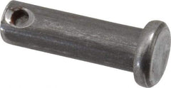 Made in USA - 1/4" Pin Diam, 51/64" OAL, Standard Clevis Pin - 3/32" Hole, 45/64" Usable Length, Uncoated Steel - Benchmark Tooling