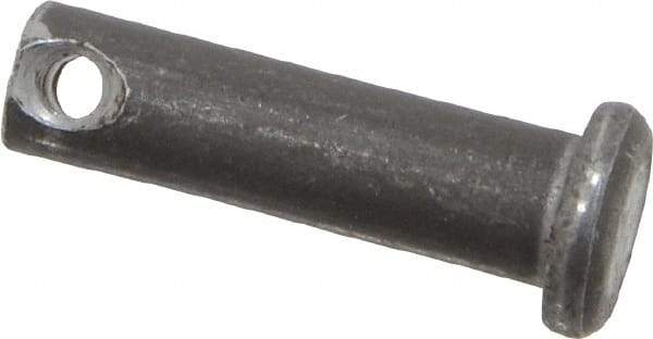 Made in USA - 1/4" Pin Diam, 7/8" OAL, Standard Clevis Pin - 3/32" Hole, 25/32" Usable Length, Uncoated Steel - Benchmark Tooling