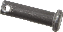 Made in USA - 1/4" Pin Diam, 7/8" OAL, Standard Clevis Pin - 3/32" Hole, 25/32" Usable Length, Uncoated Steel - Benchmark Tooling