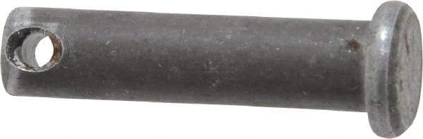 Made in USA - 1/4" Pin Diam, 1" OAL, Standard Clevis Pin - 3/32" Hole, 29/32" Usable Length, Uncoated Steel - Benchmark Tooling