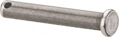 Made in USA - 1/4" Pin Diam, 1-5/8" OAL, Standard Clevis Pin - 3/32" Hole, 1-17/32" Usable Length, Uncoated Steel - Benchmark Tooling