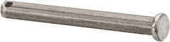 Made in USA - 1/4" Pin Diam, 2-3/8" OAL, Standard Clevis Pin - 3/32" Hole, 2-9/32" Usable Length, Uncoated Steel - Benchmark Tooling