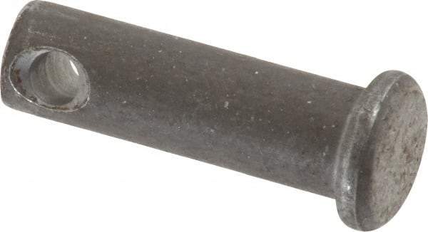 Made in USA - 5/16" Pin Diam, 1" OAL, Standard Clevis Pin - 9/64" Hole, 55/64" Usable Length, Uncoated Steel - Benchmark Tooling