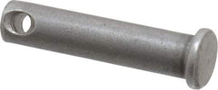 Made in USA - 5/16" Pin Diam, 1-3/8" OAL, Standard Clevis Pin - 9/64" Hole, 1-15/64" Usable Length, Uncoated Steel - Benchmark Tooling