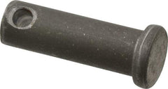 Made in USA - 3/8" Pin Diam, 1-1/8" OAL, Standard Clevis Pin - 5/32" Hole, 31/32" Usable Length, Uncoated Steel - Benchmark Tooling