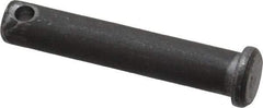 Made in USA - 3/8" Pin Diam, 2" OAL, Standard Clevis Pin - 5/32" Hole, 1-27/32" Usable Length, Uncoated Steel - Benchmark Tooling