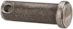 Made in USA - 7/16" Pin Diam, 1-1/4" OAL, Standard Clevis Pin - 5/32" Hole, 1-3/32" Usable Length, Uncoated Steel - Benchmark Tooling