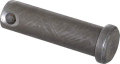 Made in USA - 7/16" Pin Diam, 1-1/2" OAL, Standard Clevis Pin - 5/32" Hole, 1-11/32" Usable Length, Uncoated Steel - Benchmark Tooling