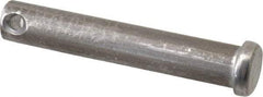 Made in USA - 7/16" Pin Diam, 2-1/2" OAL, Standard Clevis Pin - 5/32" Hole, 2-11/32" Usable Length, Uncoated Steel - Benchmark Tooling