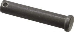 Made in USA - 1/2" Pin Diam, 2-1/2" OAL, Standard Clevis Pin - 5/32" Hole, 2-11/32" Usable Length, Uncoated Steel - Benchmark Tooling