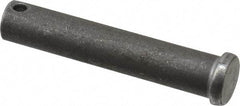 Made in USA - 1/2" Pin Diam, 2-5/8" OAL, Standard Clevis Pin - 5/32" Hole, 2-15/32" Usable Length, Uncoated Steel - Benchmark Tooling