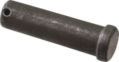 Made in USA - 1" Pin Diam, 3-1/2" OAL, Standard Clevis Pin - 13/64" Hole, 3-19/64" Usable Length, Uncoated Steel - Benchmark Tooling