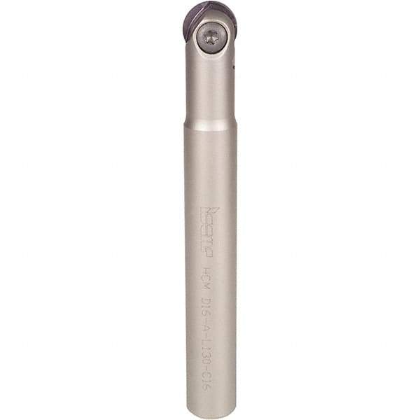 Iscar - 1/2" Cut Diam, 5/8" Shank Diam, 6-1/2" OAL, Indexable Ball Nose End Mill - 2.4" Head Length, Straight Shank, HCM D.50 Toolholder, HBF-QF, HBR-QF, HCD-QF, HCR Insert - Benchmark Tooling