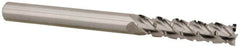 Accupro - 1/4" Diam, 1-1/8" LOC, 4 Flute Solid Carbide Roughing & Finishing Square End Mill - Uncoated, 3" OAL, 1/4" Shank Diam, Straight Shank, 40° Helix, Centercutting, Long Length - Benchmark Tooling