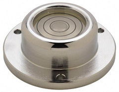 Geier & Bluhm, Inc. - 1-3/4 Inch Base Diameter x 0.63 Inch Overall Height, 3 Circles, Brass Bull's Eye Circular Level - 0.3 Inch Vial Diameter, 13/16 Inch Inner Diameter, 0.12 Inch Mounting Hole Diameter, 30 min Sensitivity, -40 to 150°F - Benchmark Tooling