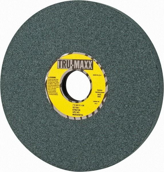 Tru-Maxx - 7" Diam x 1-1/4" Hole x 3/4" Thick, I Hardness, 100 Grit Surface Grinding Wheel - Silicon Carbide, Type 5, Fine Grade, 3,600 Max RPM, Vitrified Bond, One-Side Recess - Benchmark Tooling