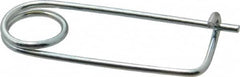 Made in USA - 1-11/16" Usable Length Spring Steel Standard Safety Pin - 2-3/4" OAL, 0.091" Wire Diam, 5/8" Inside Clearance, Zinc-Plated - Benchmark Tooling